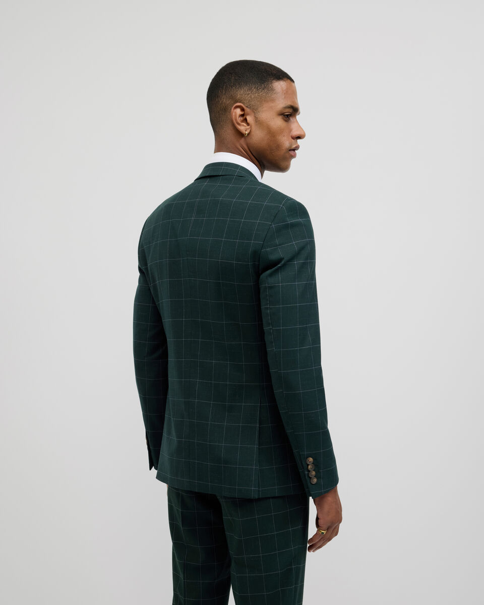 Sebastian Windowpane Check Tailored Jacket, Khaki Windowpane, hi-res